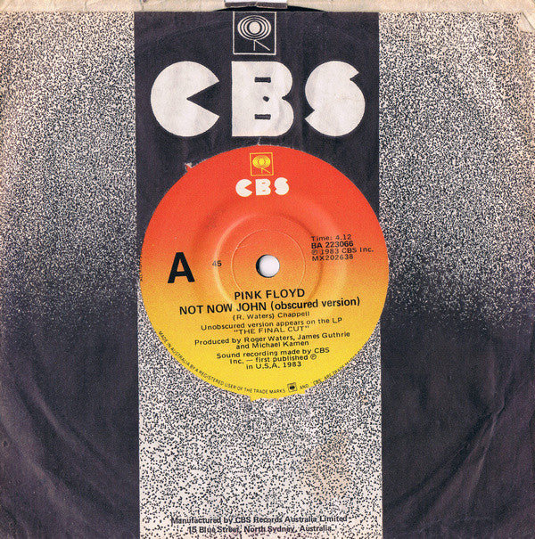 Pink Floyd : Not Now John (Obscured Version) (7", Single)