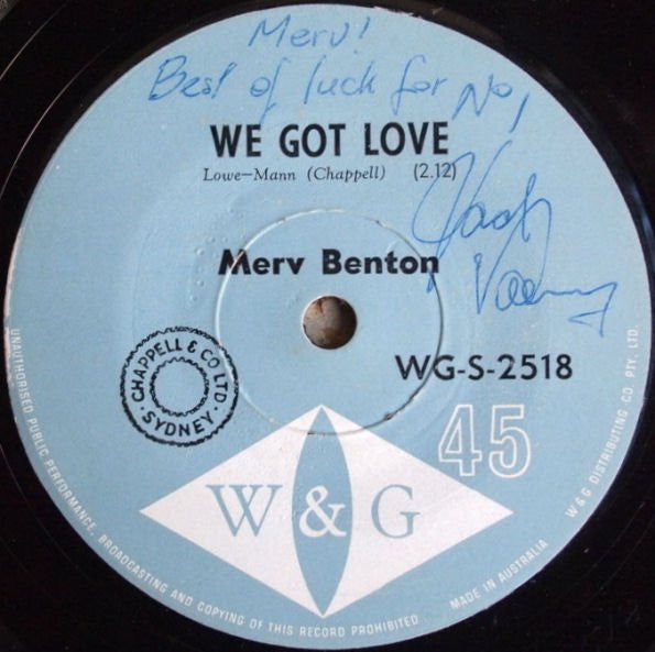 Merv Benton : We Got Love / Sell My Soul (7", Single)