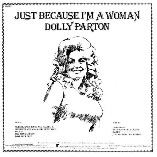 Dolly Parton : Just Because I'm A Woman (LP, Comp)