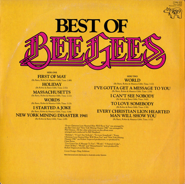 Bee Gees : Best Of Bee Gees (LP, Comp, RE)