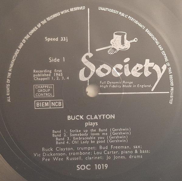 Buck Clayton : Buck Clayton Plays (LP, Album, Mono)