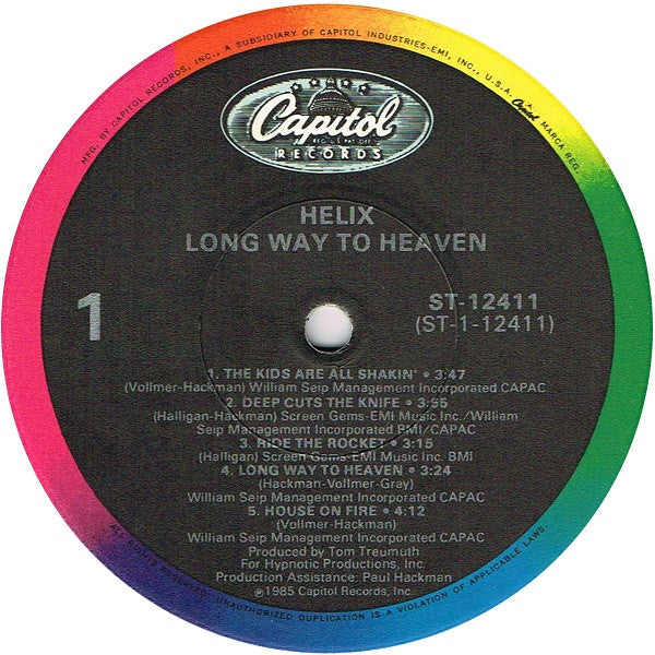 Helix (3) : Long Way To Heaven (LP, Album, Jac)