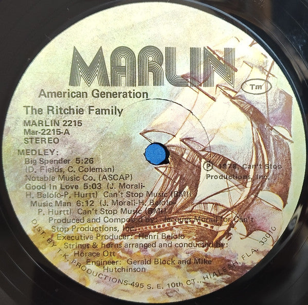 The Ritchie Family : American Generation (LP, Album, P/Mixed, She)