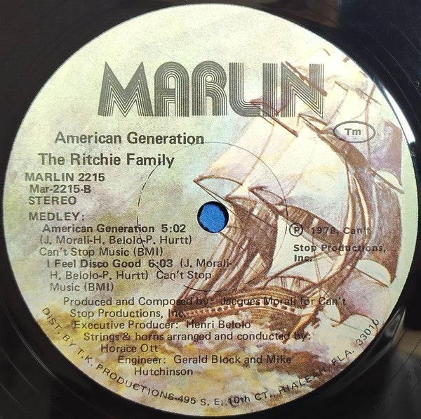 The Ritchie Family : American Generation (LP, Album, P/Mixed, She)