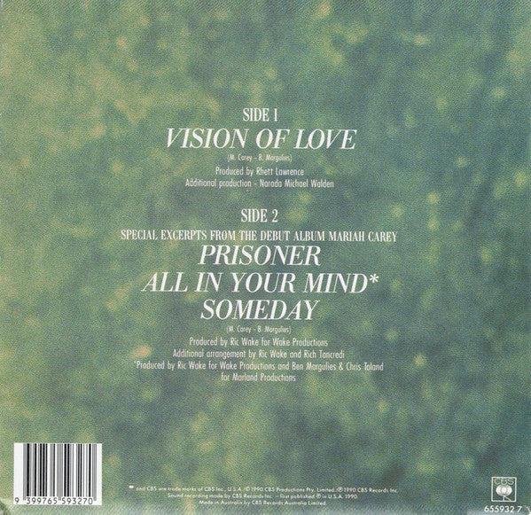 Mariah Carey : Vision Of Love (7", Single)