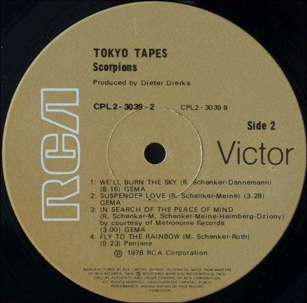 Scorpions : Tokyo Tapes (2xLP, Album, Gat)