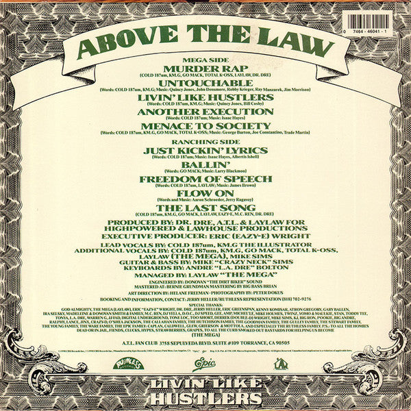 Above The Law : Livin’ Like Hustlers (LP, Album)