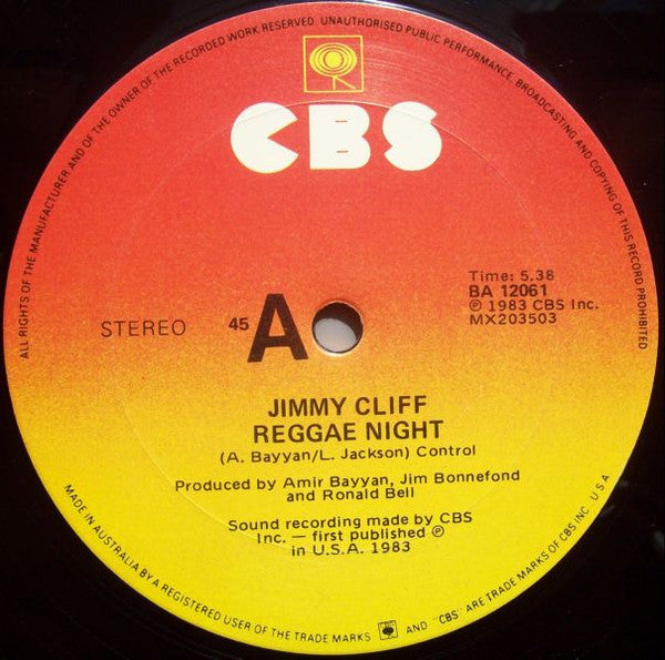 Jimmy Cliff : Reggae Night (12&quot;)