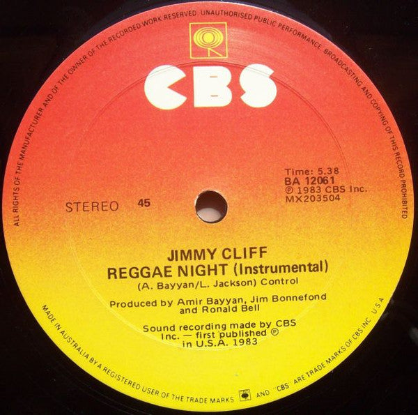 Jimmy Cliff : Reggae Night (12")