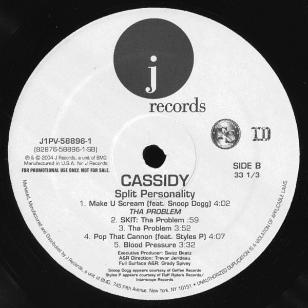 Cassidy (3) : Split Personality (2xLP, Album, Promo, Cle)