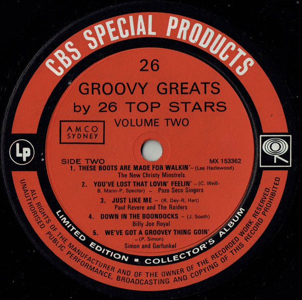 Various : 26 Groovy Greats By 26 Top Stars Volume 2 (LP, Album, Comp, Ltd)