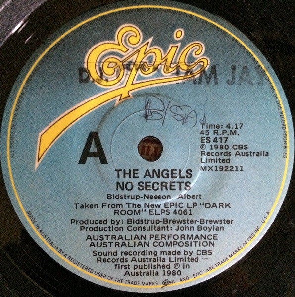The Angels : No Secrets (7", Single)