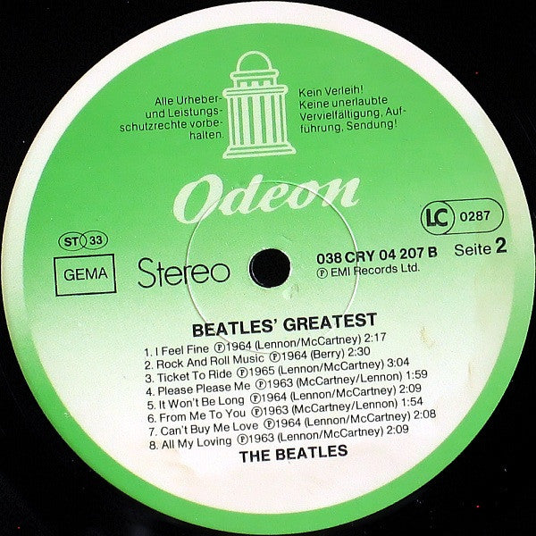 The Beatles : Beatles' Greatest (LP, Comp, RE)