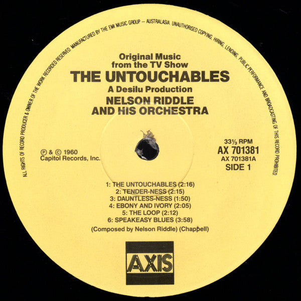 Nelson Riddle : The Untouchables (LP, Album, Mono)