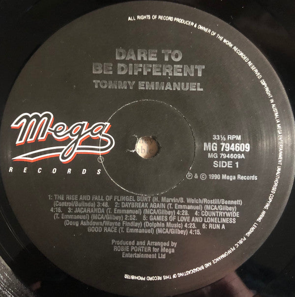 Tommy Emmanuel : Dare To Be Different (LP, Album)