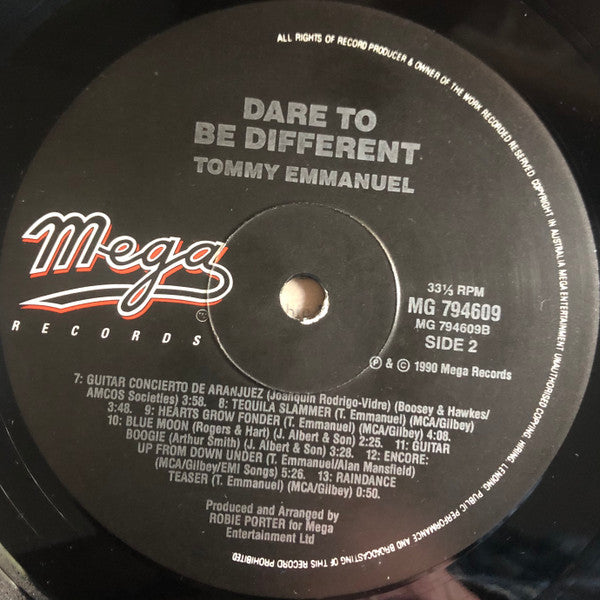 Tommy Emmanuel : Dare To Be Different (LP, Album)