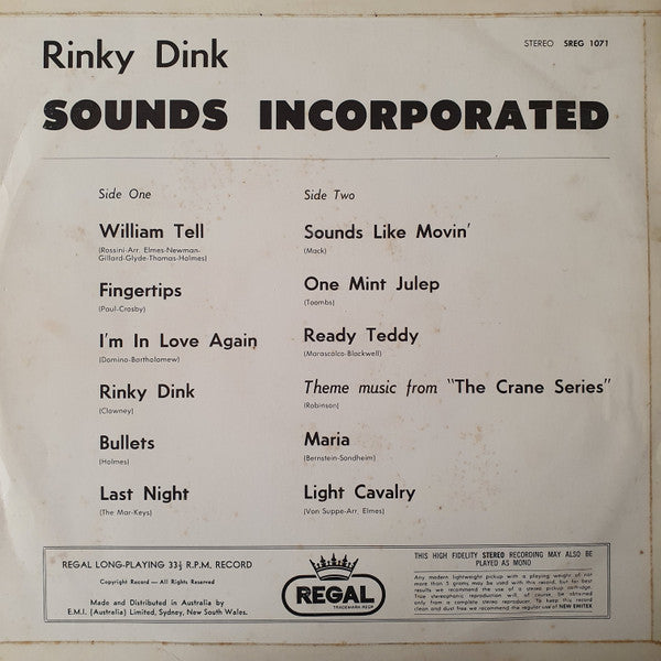 Sounds Incorporated : Rinky Dink (LP, RE)