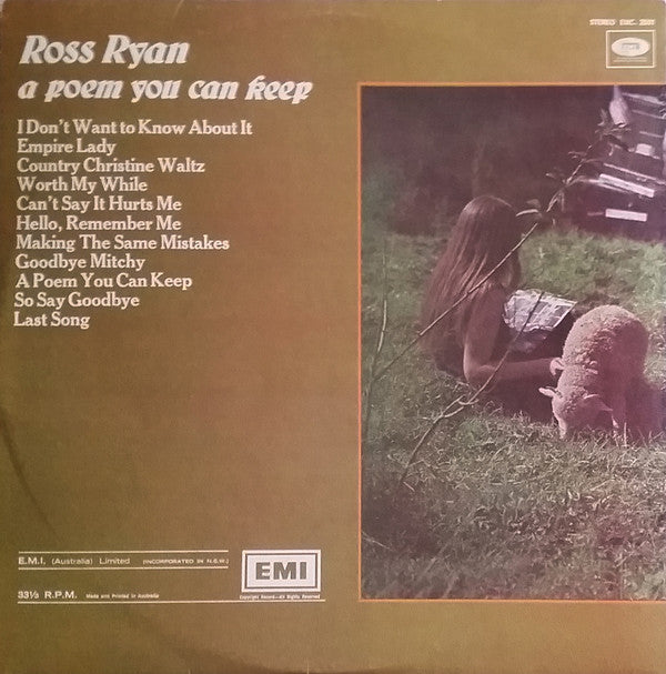 Ross Ryan : A Poem You Can Keep (LP, Album, Gat)