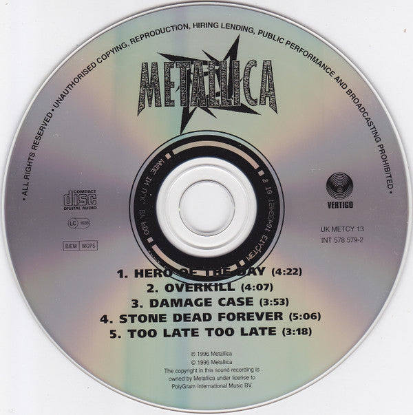 Metallica : Hero Of The Day (CD, Maxi, Ltd)