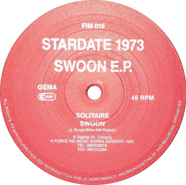Stardate 1973 : Swoon E.P. (12", EP)