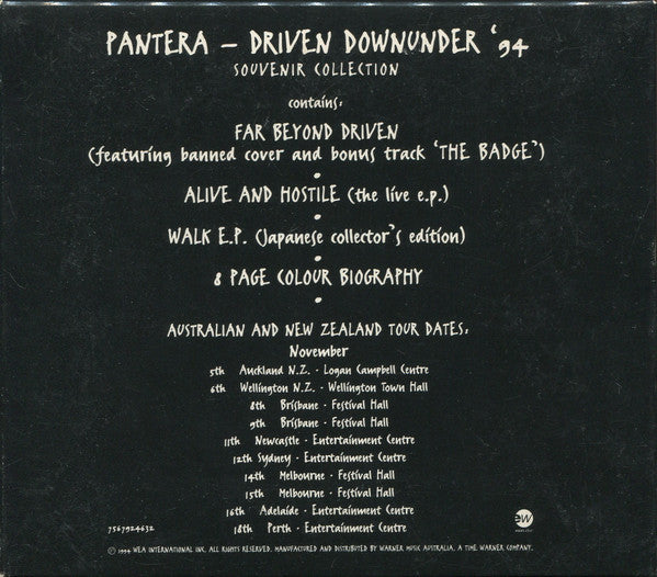 Pantera : Driven Downunder Tour '94 - Souvenir Collection (CD, Album, Ban + CD, EP + CD, EP + Box, Comp, Ltd)