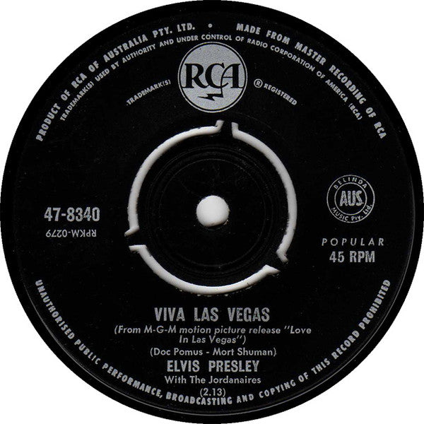 Elvis* : Viva Las Vegas / What'd I Say (7")