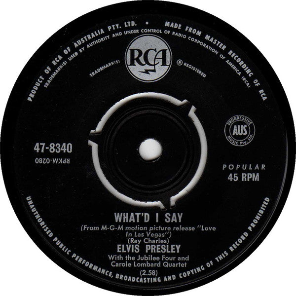 Elvis* : Viva Las Vegas / What'd I Say (7")