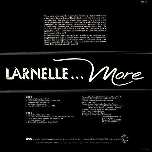 Larnelle Harris : More (LP, Album)