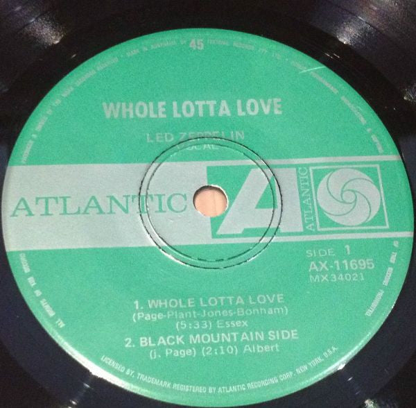 Led Zeppelin : Whole Lotta Love (7", EP, Mono)