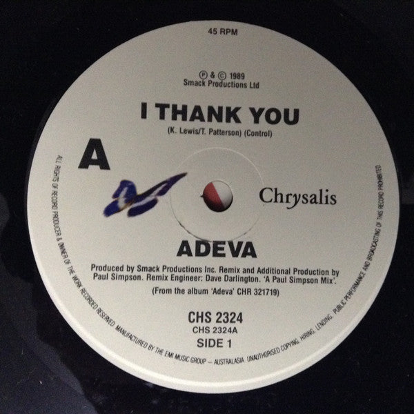 Adeva : I Thank You (7", Single)