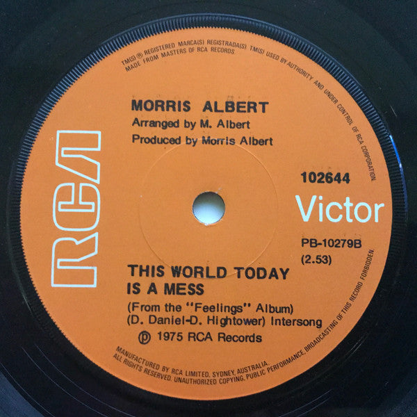 Morris Albert : Feelings (7", Single)