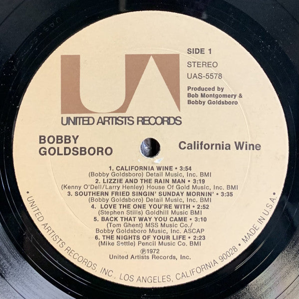 Bobby Goldsboro : California Wine (LP, Album)