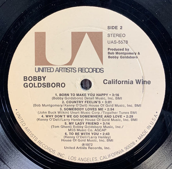 Bobby Goldsboro : California Wine (LP, Album)