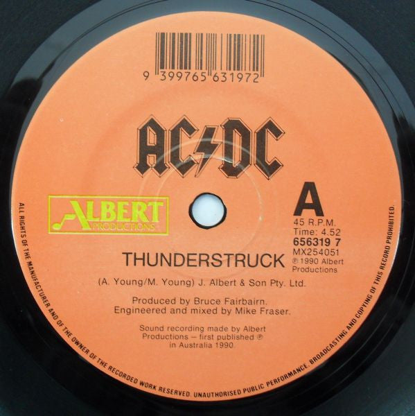 AC/DC : Thunderstruck (7", Single)