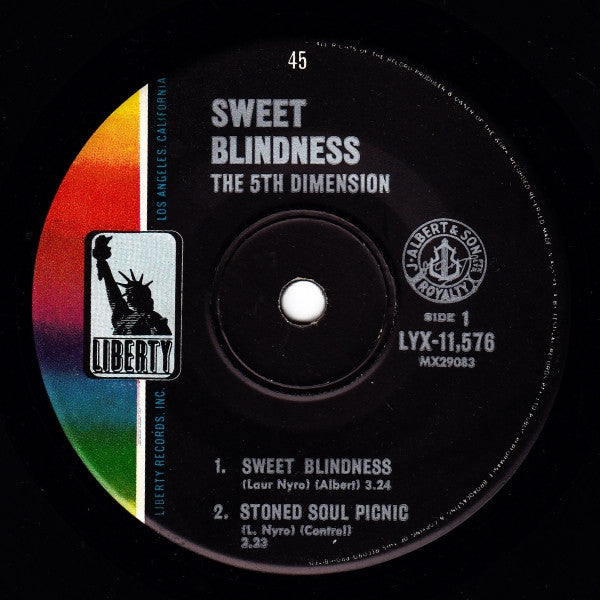 The 5th Dimension* : Sweet Blindness (7", EP, Mono)