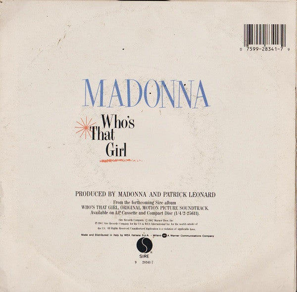 Madonna : Who's That Girl (7")