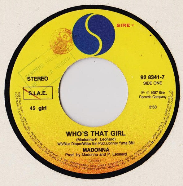 Madonna : Who's That Girl (7")