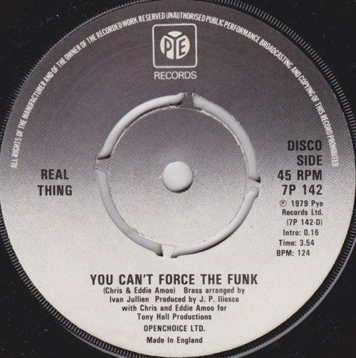 The Real Thing : Give Me Your Love (7", Single, Pus)