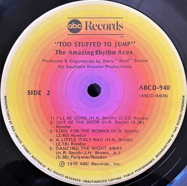 The Amazing Rhythm Aces : Too Stuffed To Jump (LP)