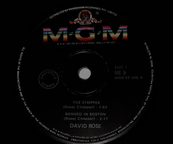 David Rose & His Orchestra : The Stripper (7", EP)