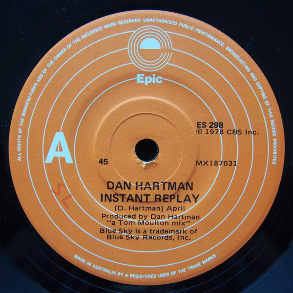 Dan Hartman : Instant Replay (7&quot;, Single)