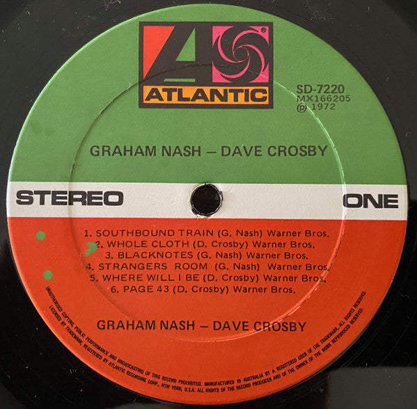 Crosby & Nash : Graham Nash David Crosby (LP, Album)