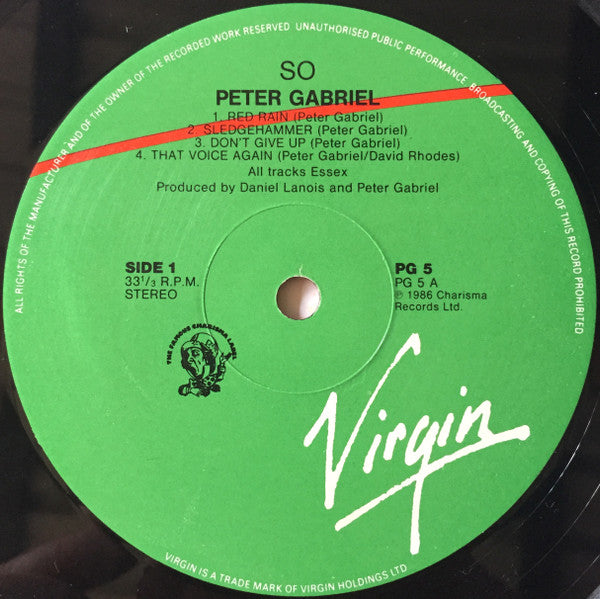Peter Gabriel : So (LP, Album, Spa)