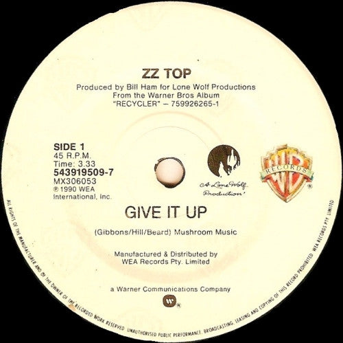 ZZ Top : Give It Up (7", Single)