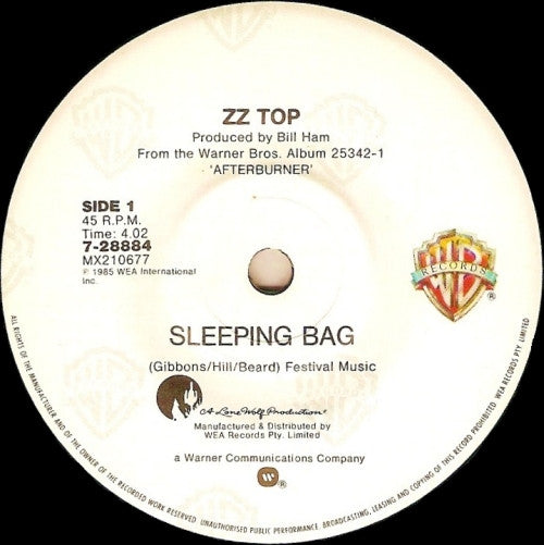 ZZ Top : Sleeping Bag (7", Single)