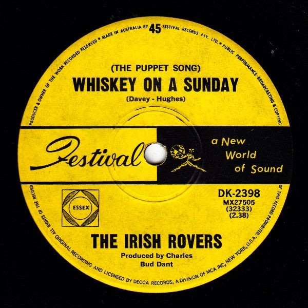 The Irish Rovers : (The Puppet Song) Whiskey On A Sunday (7&quot;, Single)