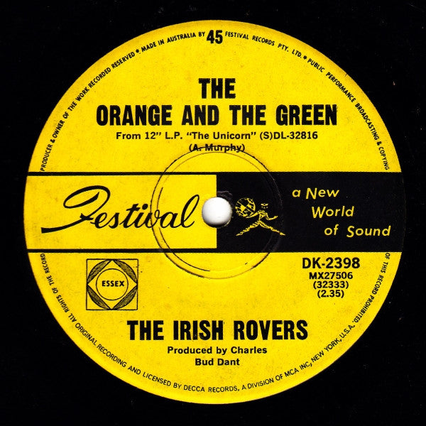 The Irish Rovers : (The Puppet Song) Whiskey On A Sunday (7", Single)