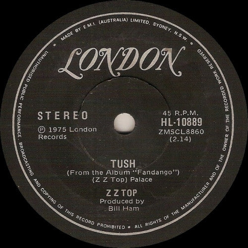 ZZ Top : Tush (7&quot;, Single)