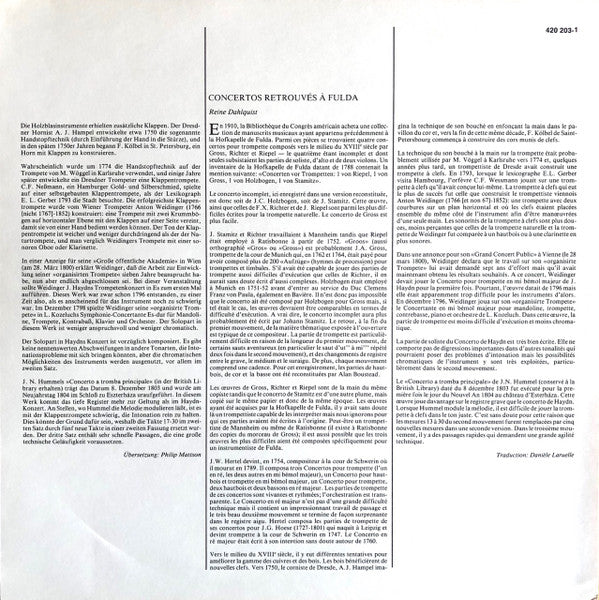 Haydn*, Hummel*, Hertel*, Stamitz*, Håkan Hardenberger, Academy Of St. Martin-in-the-Fields*, Sir Neville Marriner : Trumpet Concertos = Trompetenkonzerte (First Recording) (LP, Album)