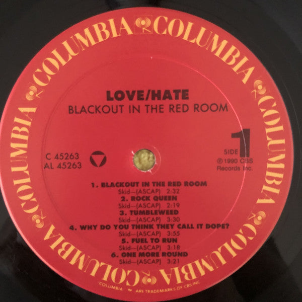 Love/Hate : Blackout In The Red Room (LP, Album)